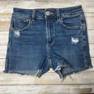 American Eagle Blue Distressed Jean Shorts